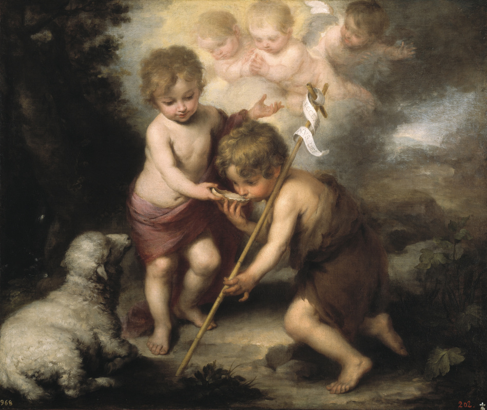 Бартоломе Эстебан Мурильо. Дети с раковиной. Младенец Христос и Иоанн Креститель