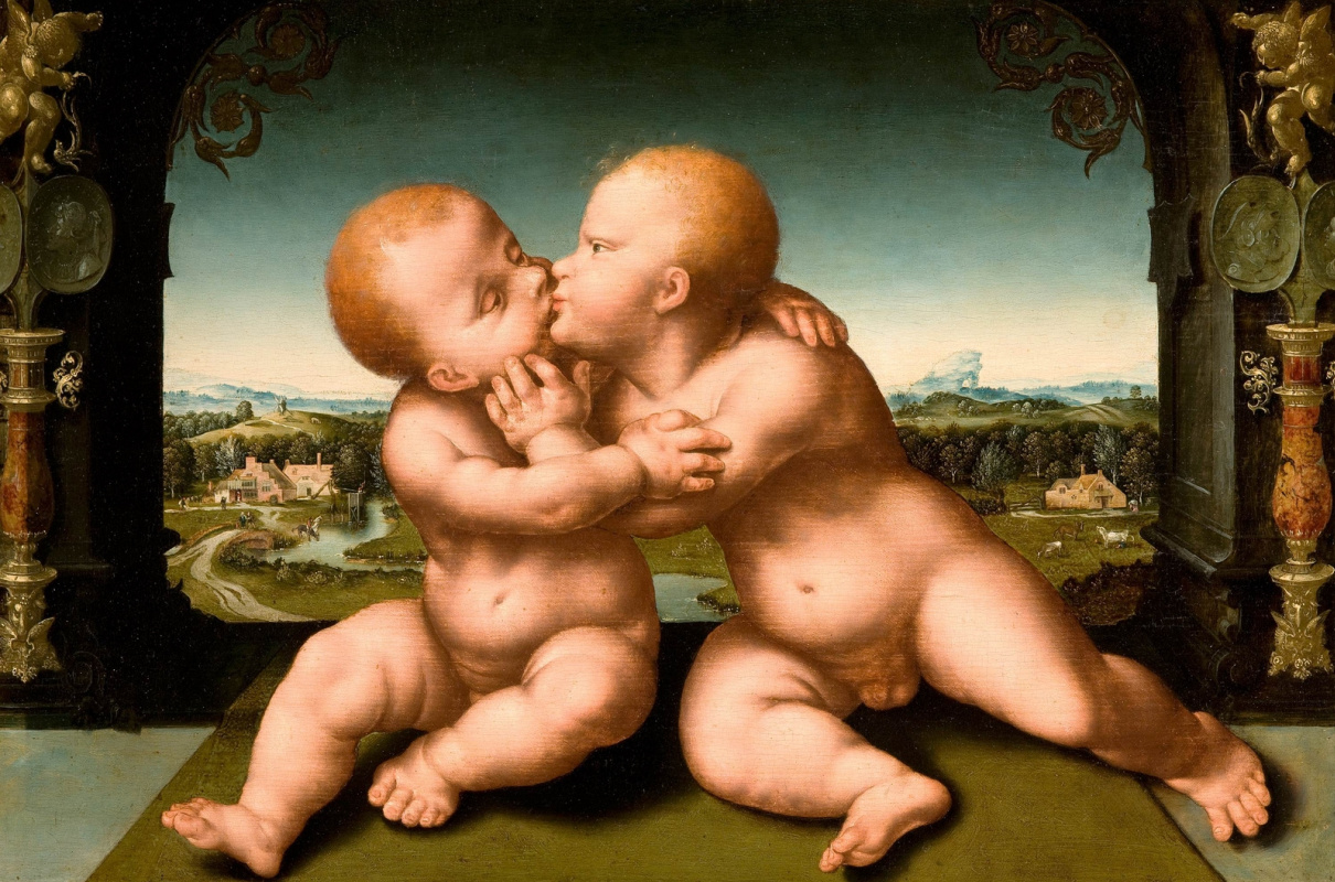 Йос ван Клеве. Младенцы Христос и Иоанн Креститель ок. 1530