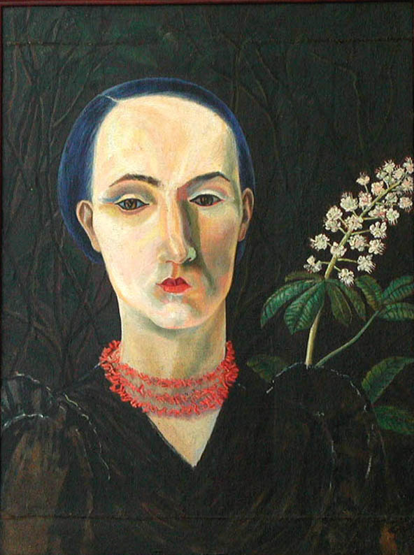Татьяна Николаевна Глебова. Автопортрет с цветком каштана
