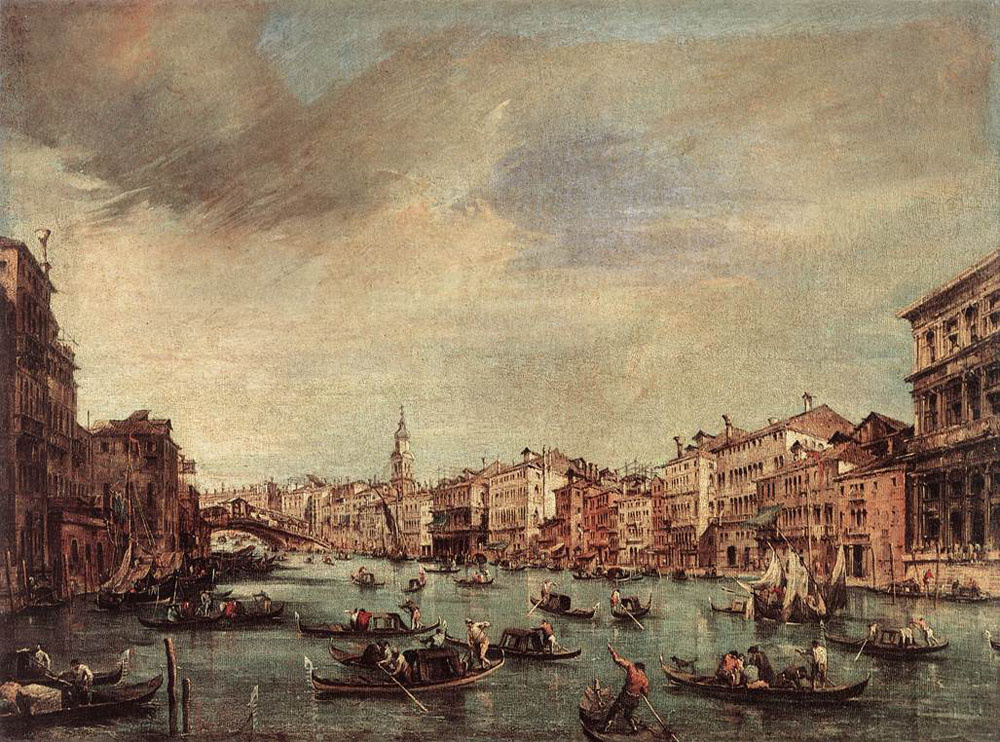 Франческо Гварди. Вид на Гранд-канал с моста Риальто