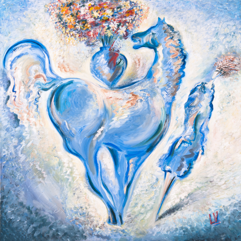 Leonid Israel Vidrak. Blue Horse and Lady, 2015