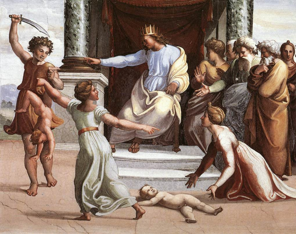 Рафаэль Санти. Суд Соломона. Фреска лоджии Рафаэля дворца понтифика в Ватикане