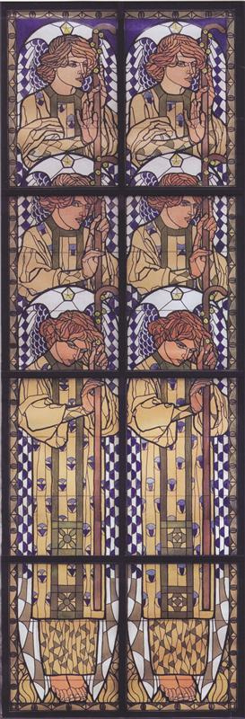 Коломан Мозер. Церковь АМ-Штайнхоф, Рисунок ангела на левой стороне окна