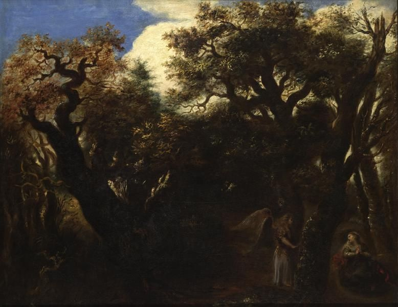 Ян Ливенс. Ангел и Агарь в лесу (по Рембрандту)