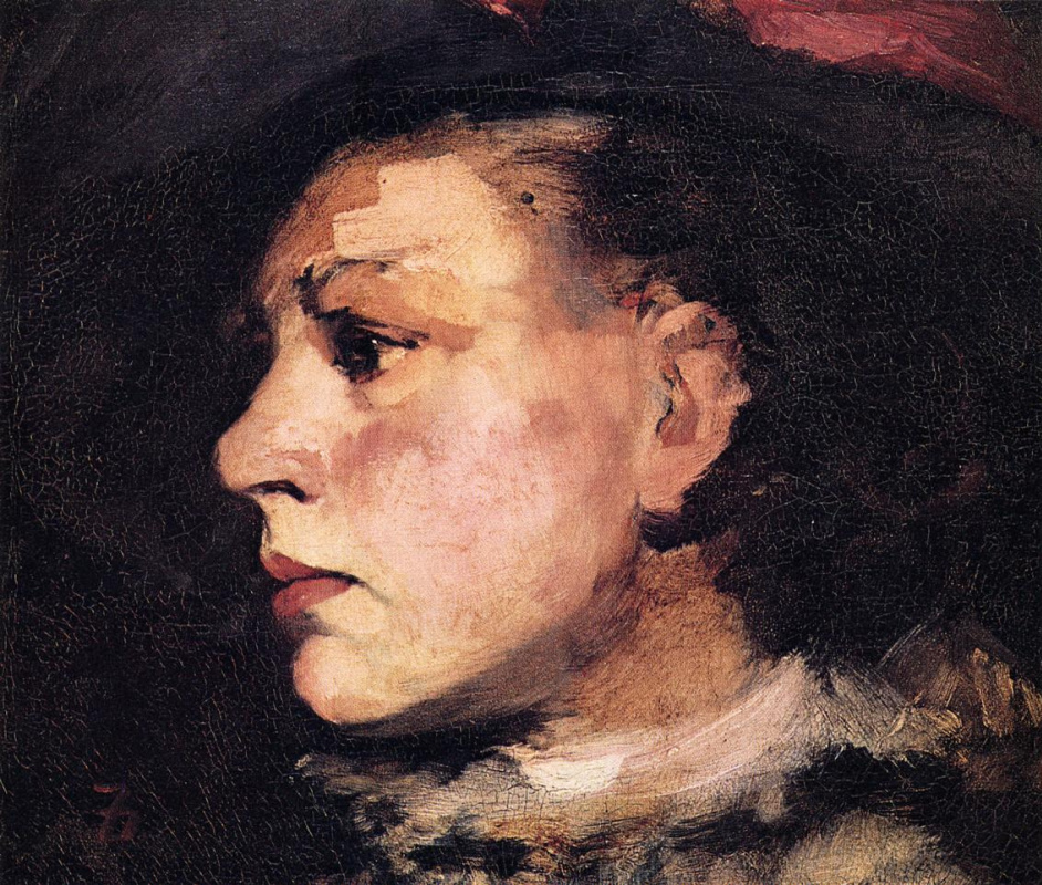 Фрэнк Дувенек. Портрет женщины в шляпе
