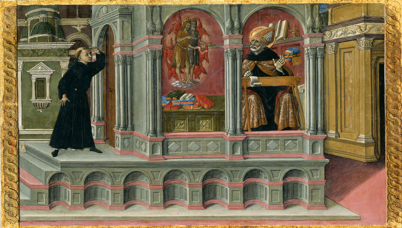 Маттео ди Джованни. Видение Св. Августина о Св. Иерониме и Иоанне Крестителе
