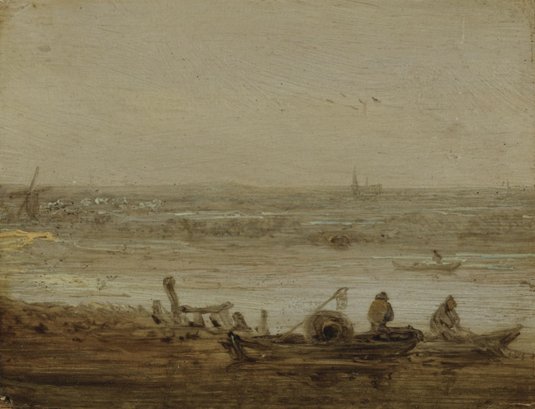 Ян ван Гойен. Пейзаж с рыбацкими лодками