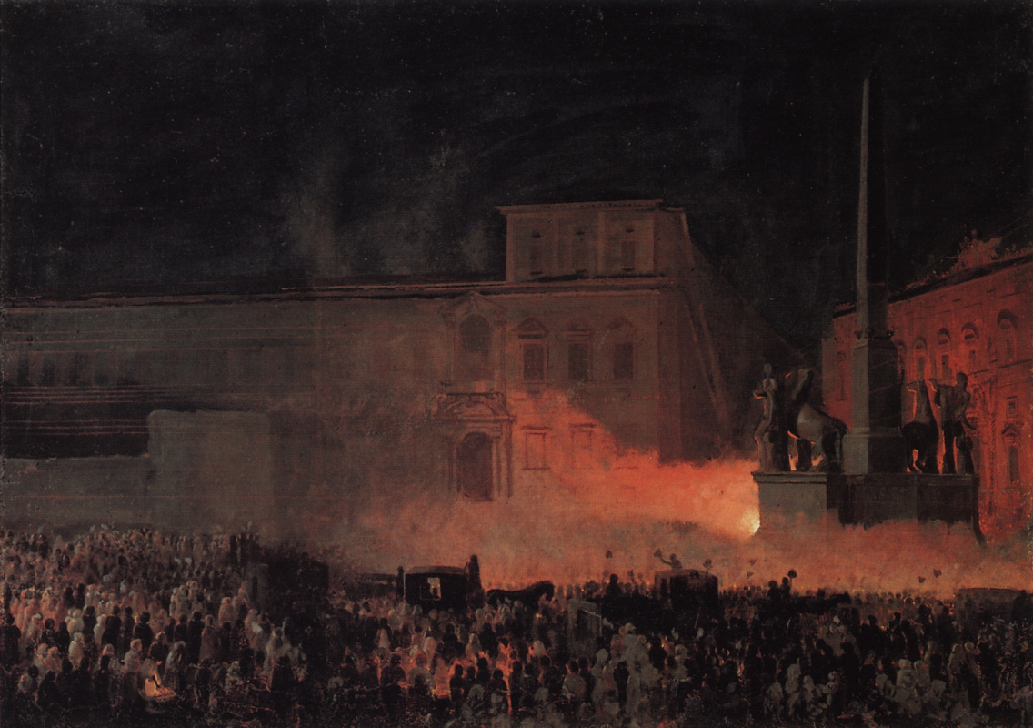 Карл Павлович Брюллов. Политическая демонстрация в Риме в 1846 году. Эскиз