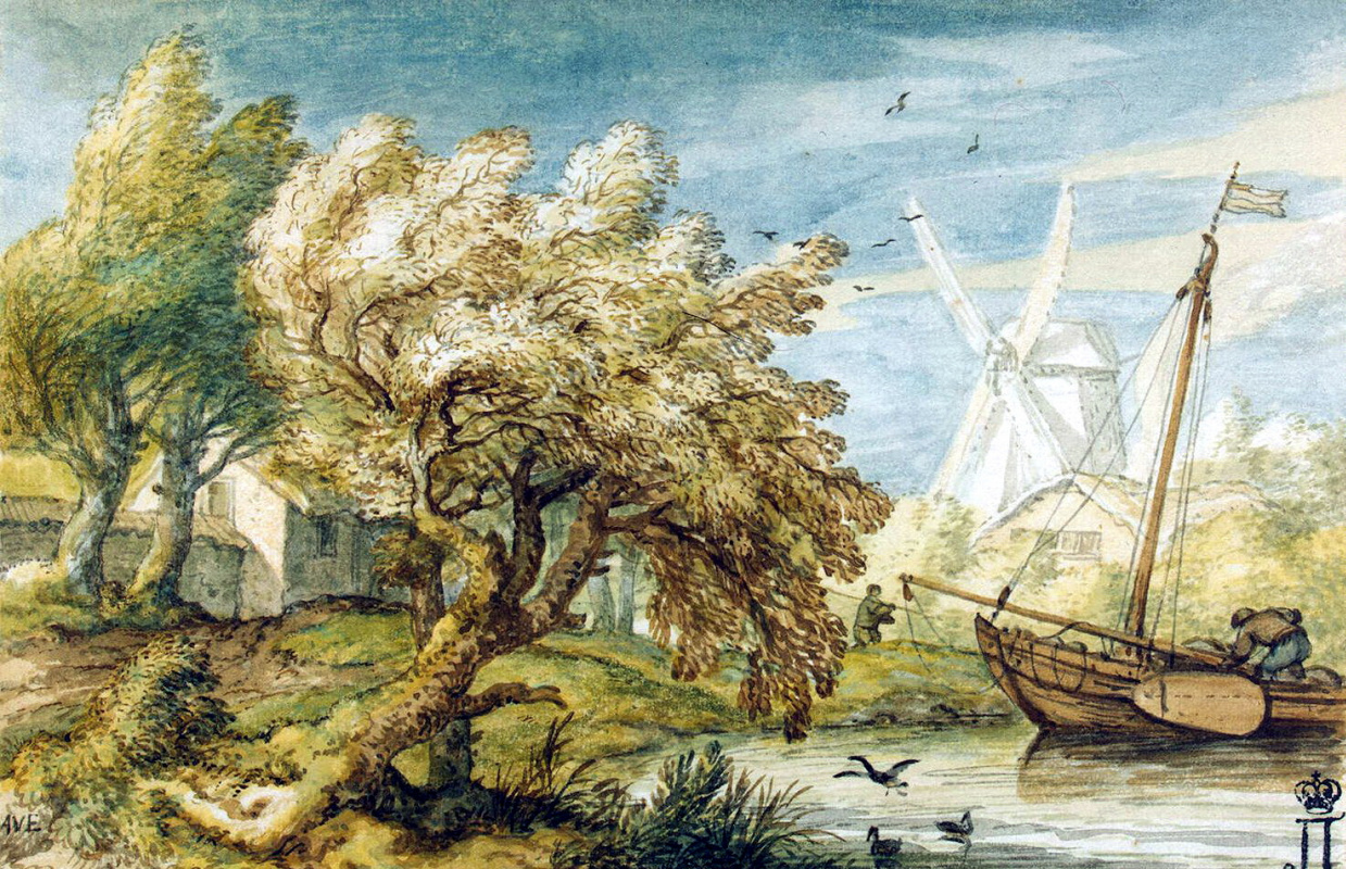 Алларт ван Эвердинген. Пейзаж с лодкой