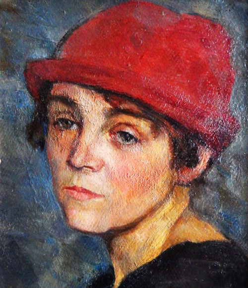 Владимир Александрович Горб. Портрет женщины в красной шляпке