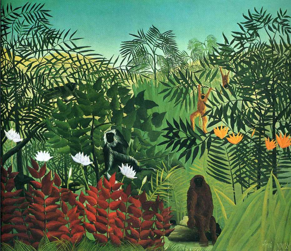 Анри Руссо. Тропический лес с обезьяной и змеей