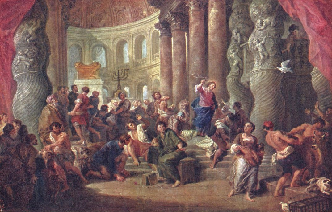 Джованни Паоло Паннини. Иисус, изгоняющий торговцев из храма