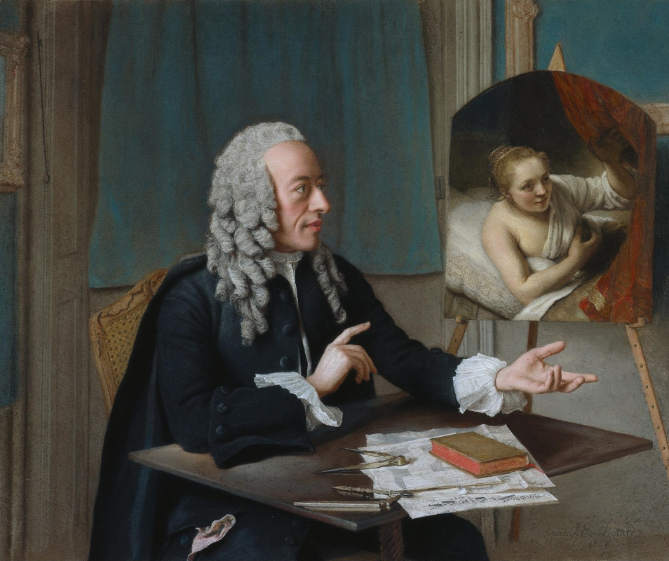 Жан-Этьен Лиотар. Франсуа Тронхин с картиной Рембрандта