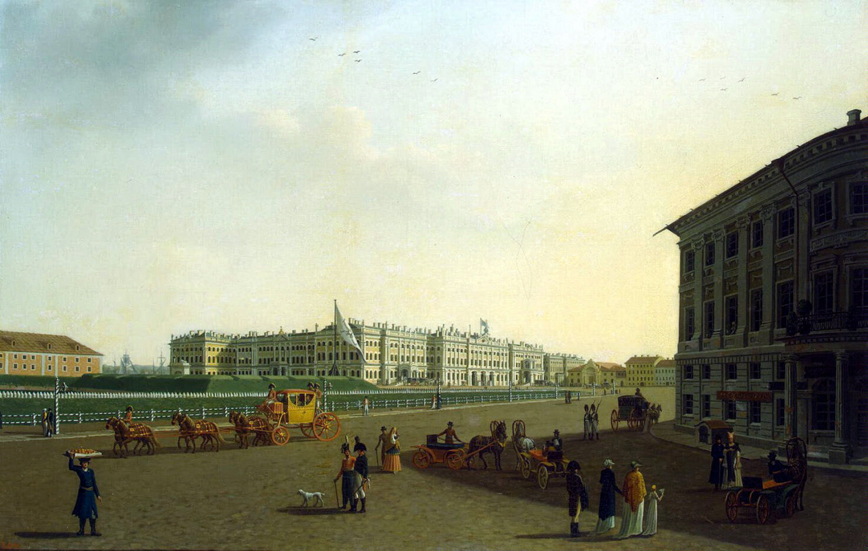 Бенжамен Патерсен. Вид Дворцовой площади и Зимнего дворца