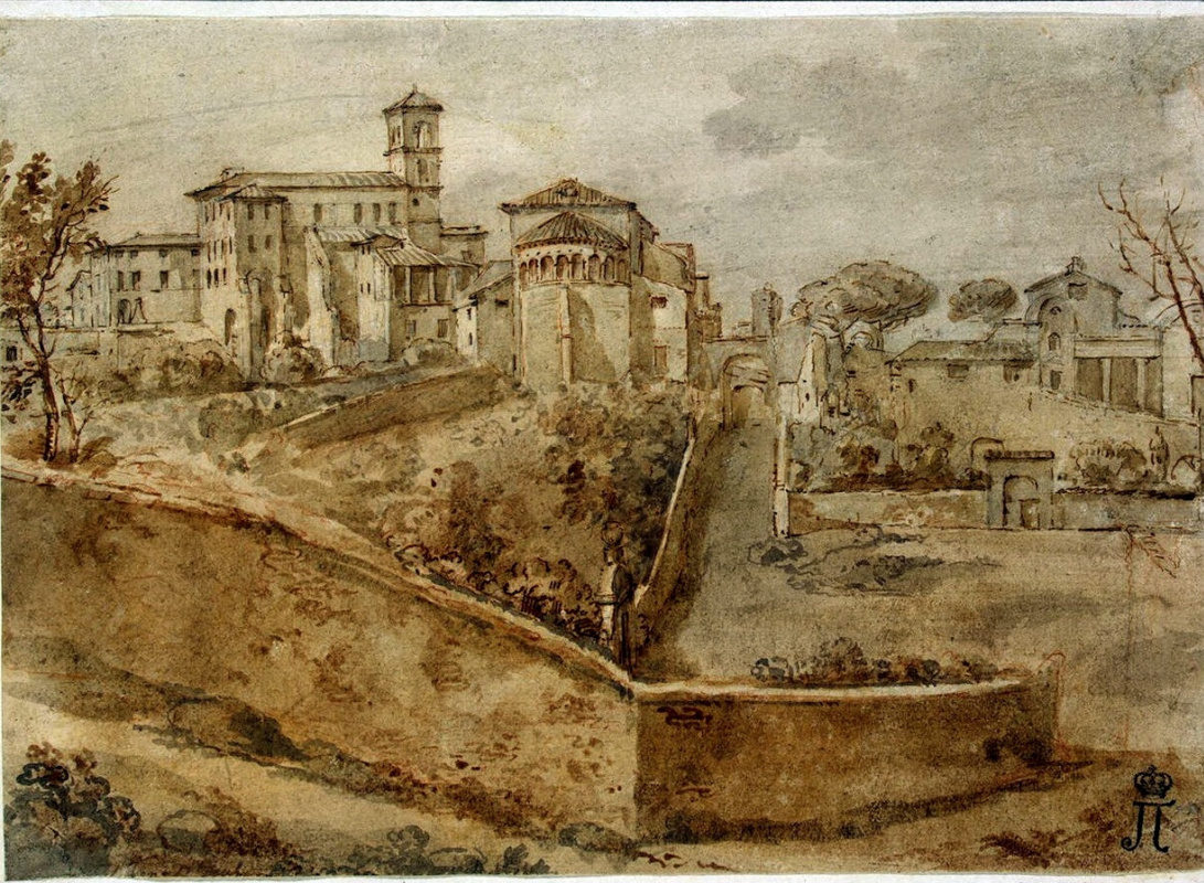 Шарль-Луи Клериссо. Вид на церковь Сан-Джованни-э-Паоло в Риме