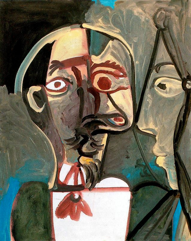 Пабло Пикассо. Бюст мужчины и профиль женщины