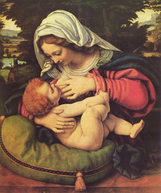 Андреа Соларио. Мадонна с зеленой подушкой, ок.1507-1510