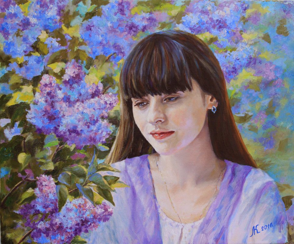 Мила Канеева. Девушка в цветущем саду