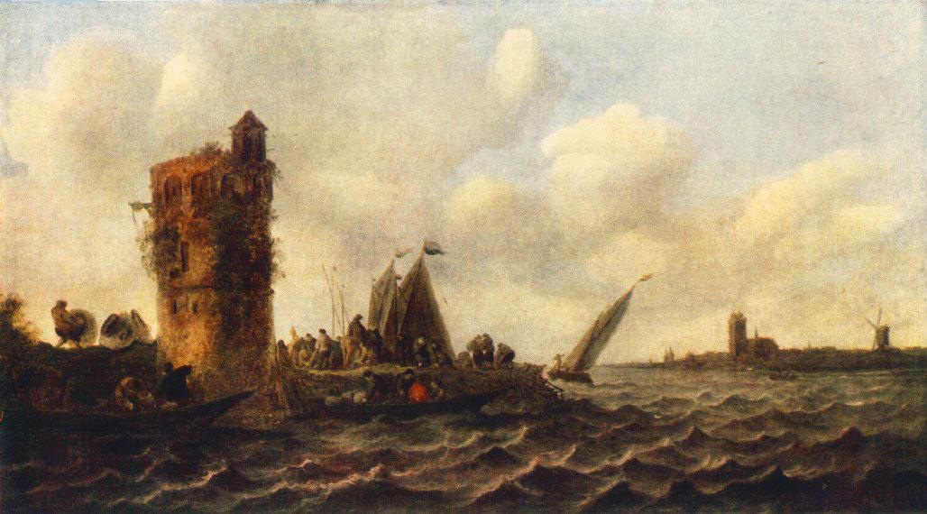 Ян ван Гойен. Вид на Маас возле Дордрехта