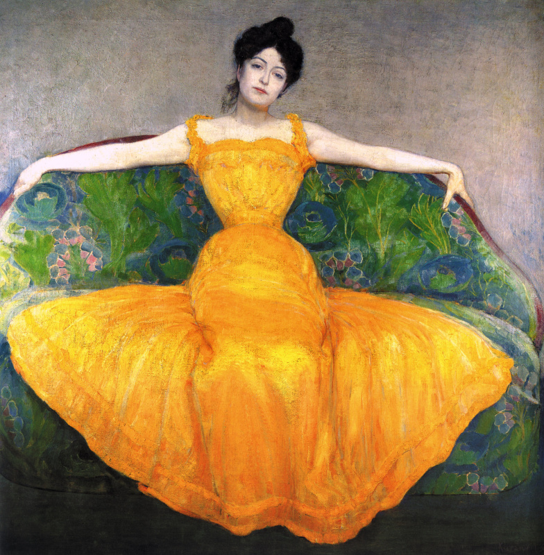 Макс  Курцвайль. Женщина в желтом платье