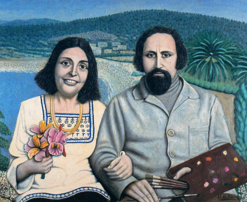 Хигинио Маллебрера. Мужчина и женщина с цветами