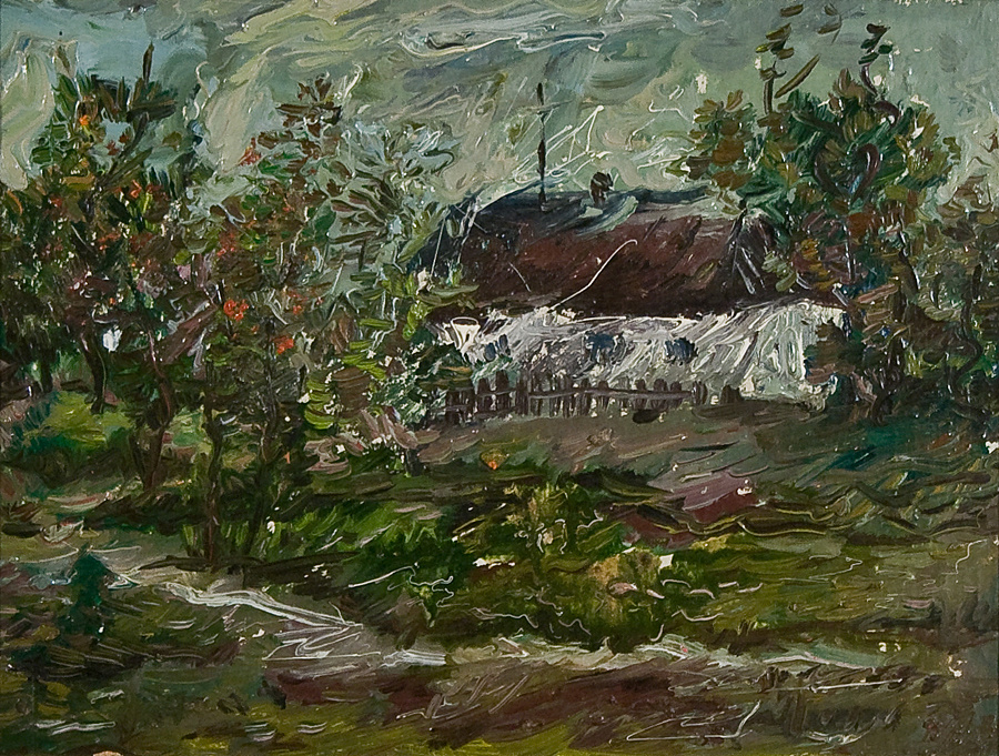Давид Давидович Бурлюк. Пейзаж с домом