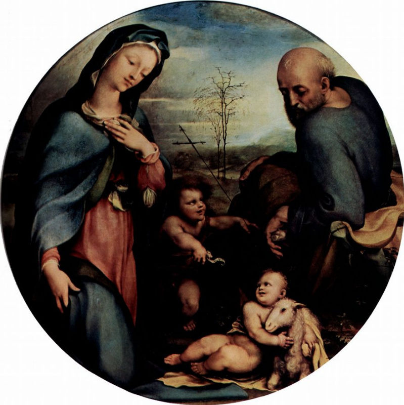 Доменико Беккафуми. Святое семейство с Иоанном Крестителем