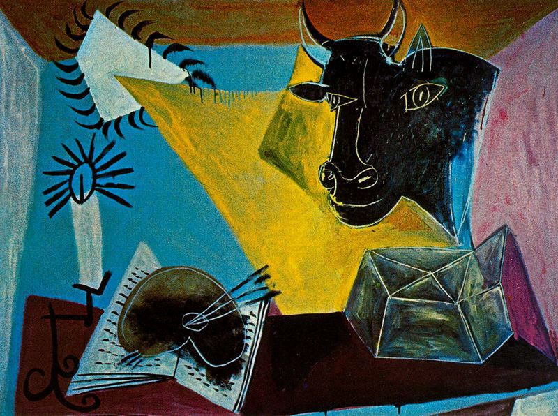 Пабло Пикассо. Натюрморт с головой черного быка