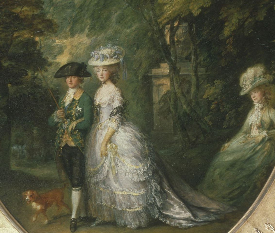 Томас Гейнсборо. Генри, герцог Камберленд с герцогиней Камберленд, и леди Элизабет Латтрелл. Фрагмент