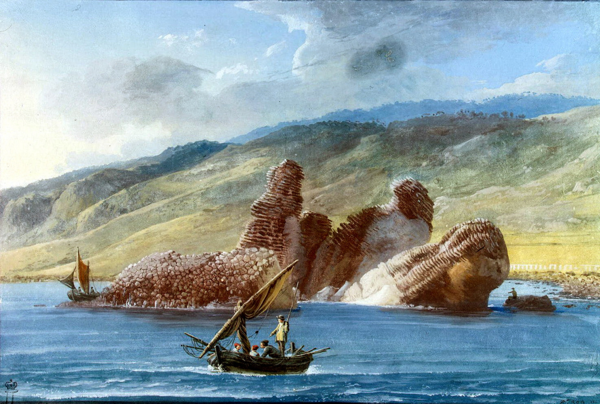 Жан-Пьер-Лоран Уэль. Скалы возле берега в бухте Ла Трицца