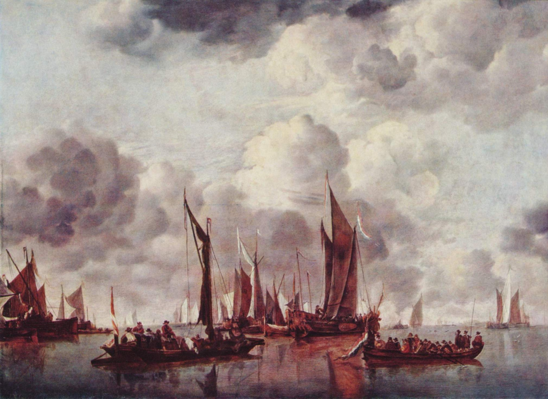 Ян ван де Капелле. Парусники в гавани