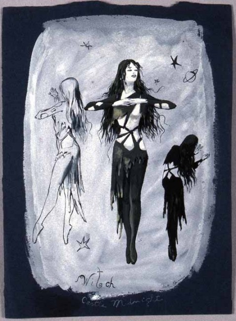 Доротея Таннинг. Обитатели полуночного замка. Дизайн костюма для балета Джона Кранко "Ведьма"