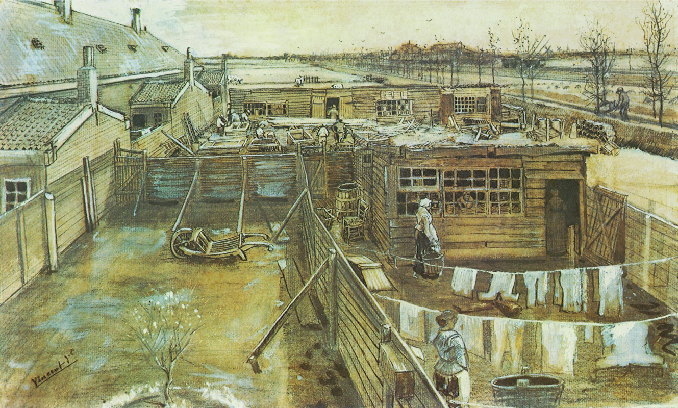 Винсент Ван Гог. Плотницкий цех и прачечная из окна студии художника