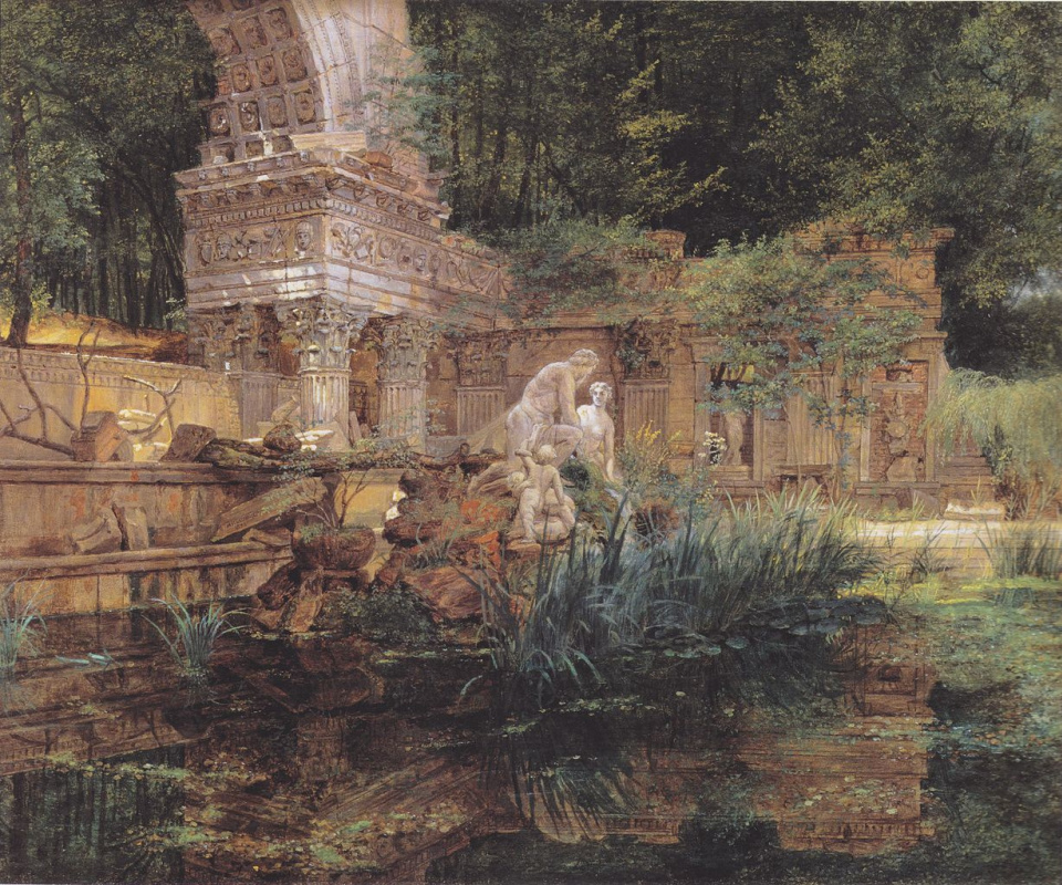 Фердинанд Георг Вальдмюллер. Римские руины в саду Шёнбруннского дворца