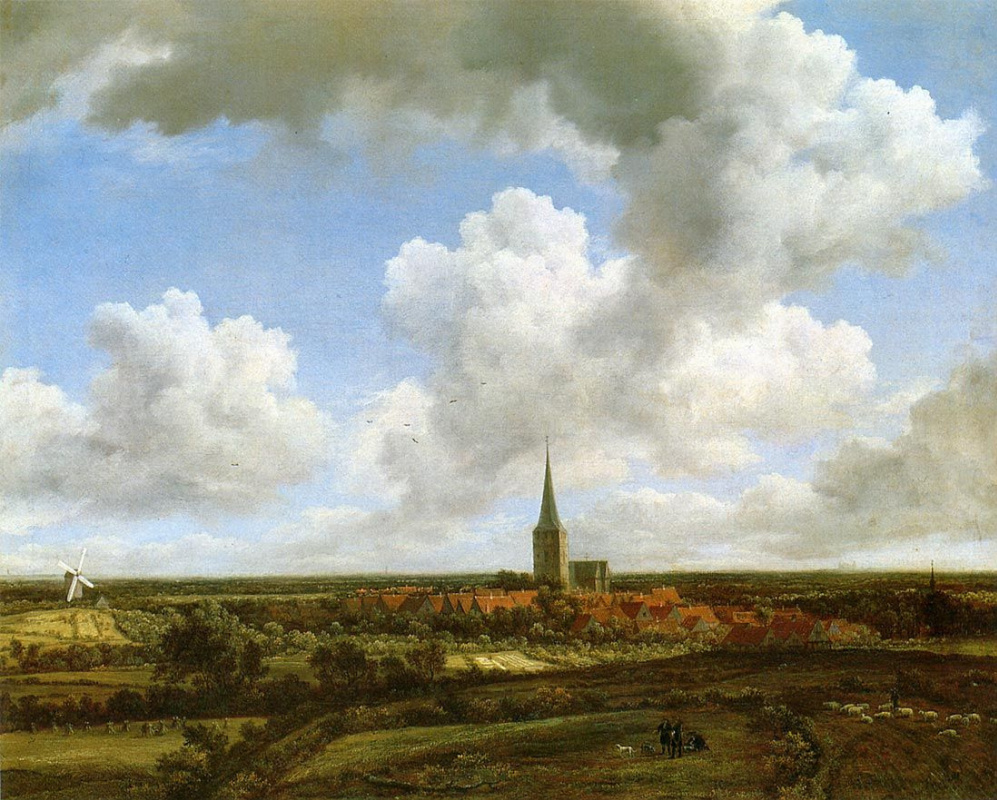 Якоб Исаакс ван Рейсдал. Пейзаж с церковью и деревней