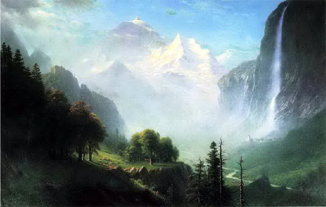 Альберт Бирштадт. Водопад Стауббах около Лаутербруннена, Швейцария
