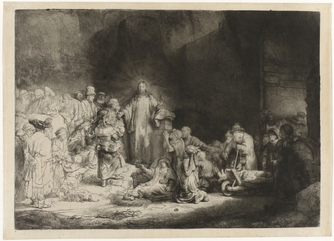 Рембрандт Харменс ван Рейн. Христос, исцеляющий больных (Лист на сто гульденов)