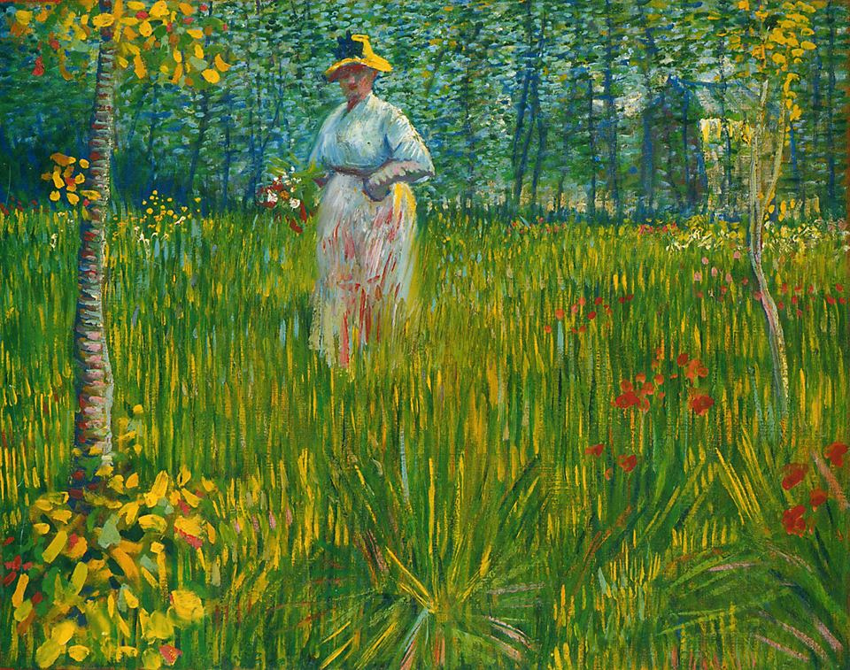 Винсент Ван Гог. Женщина идет по саду