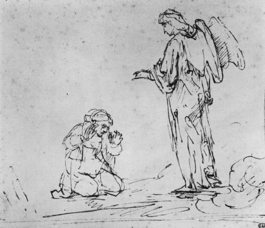 Рембрандт Харменс ван Рейн. Агарь и ангел