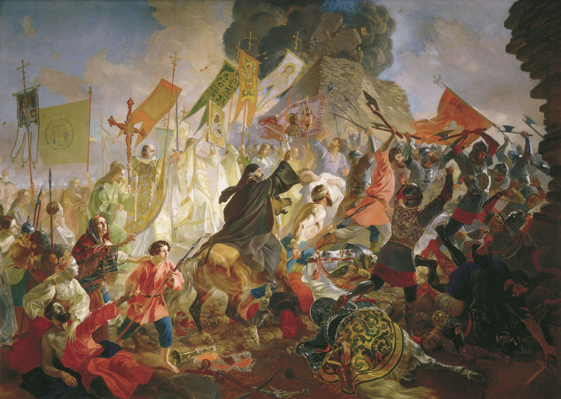 Карл Павлович Брюллов. Осада Пскова польским королём Стефаном Баторием в 1581 году