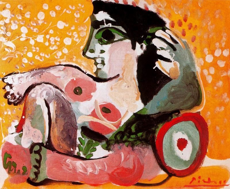 Пабло Пикассо. Обнаженная, опирающаяся на подушки