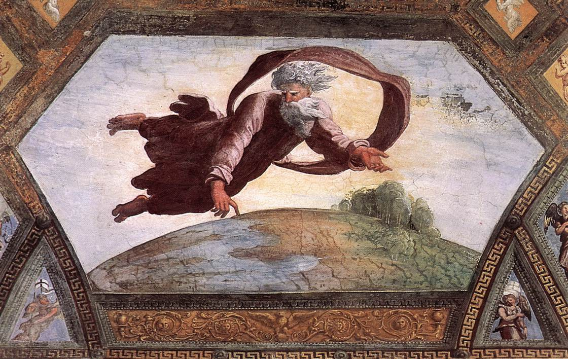Рафаэль Санти. Отделение суши от воды. Фреска лоджии Рафаэля дворца понтифика в Ватикане