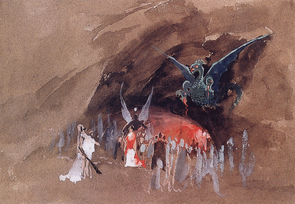 Андрей Петрович Рябушкин. У пещеры дракона. 1880-е Эскиз