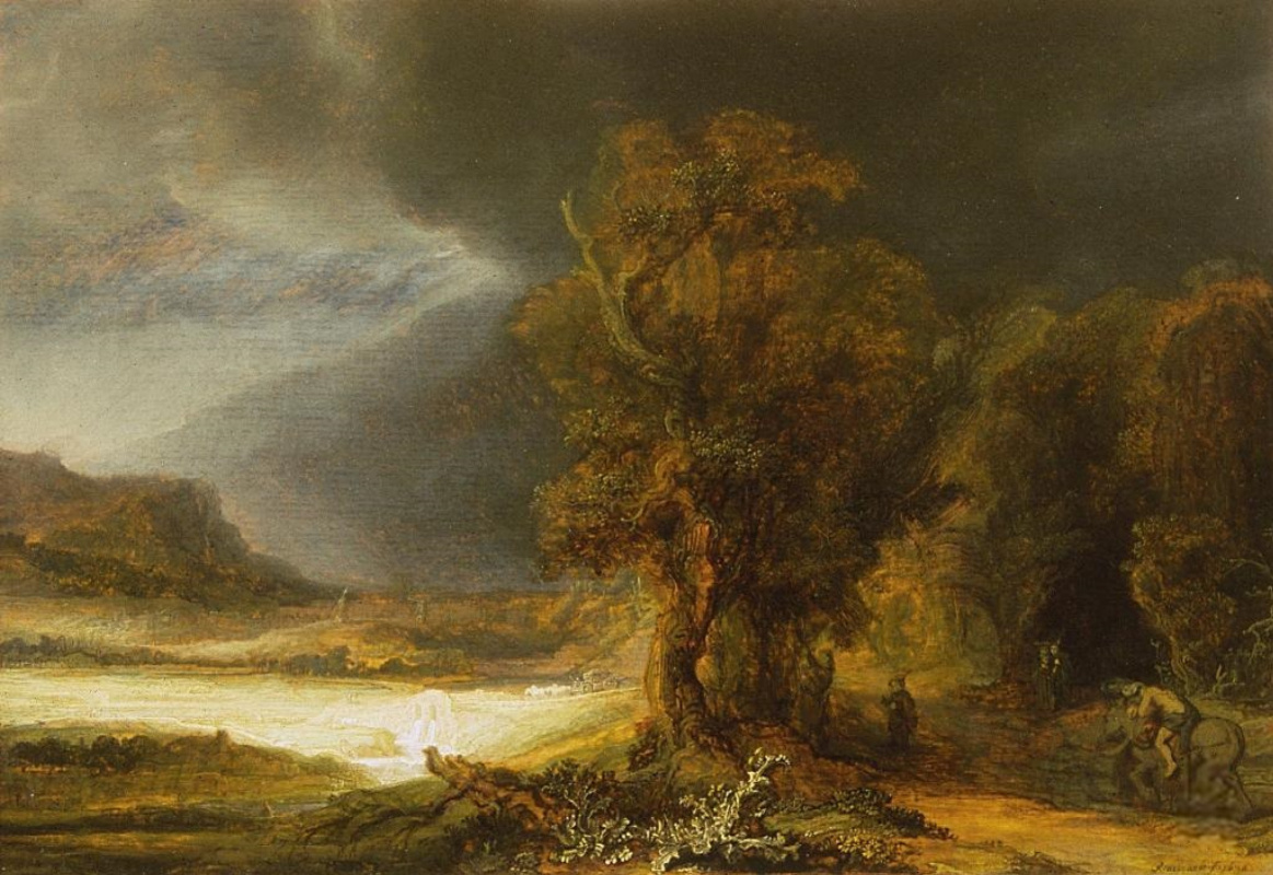 Рембрандт Харменс ван Рейн. Пейзаж с добрым самаритянином