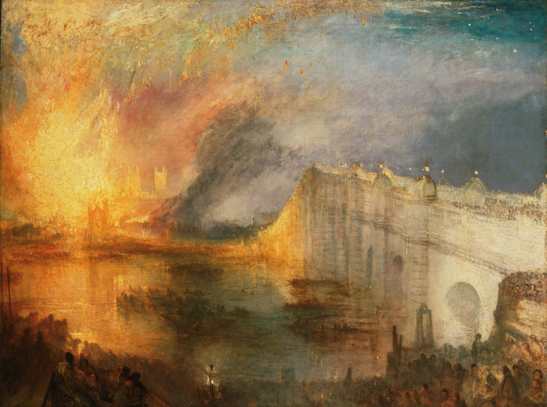 Джозеф Мэллорд Уильям Тёрнер. Пожар в верхней и нижней палатах парламента 16 октября 1834 года