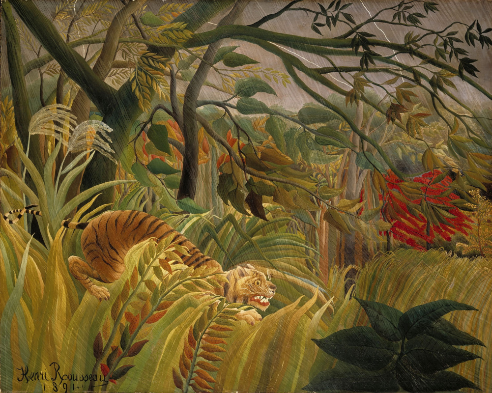 Анри Руссо. Тигр в тропическую бурю