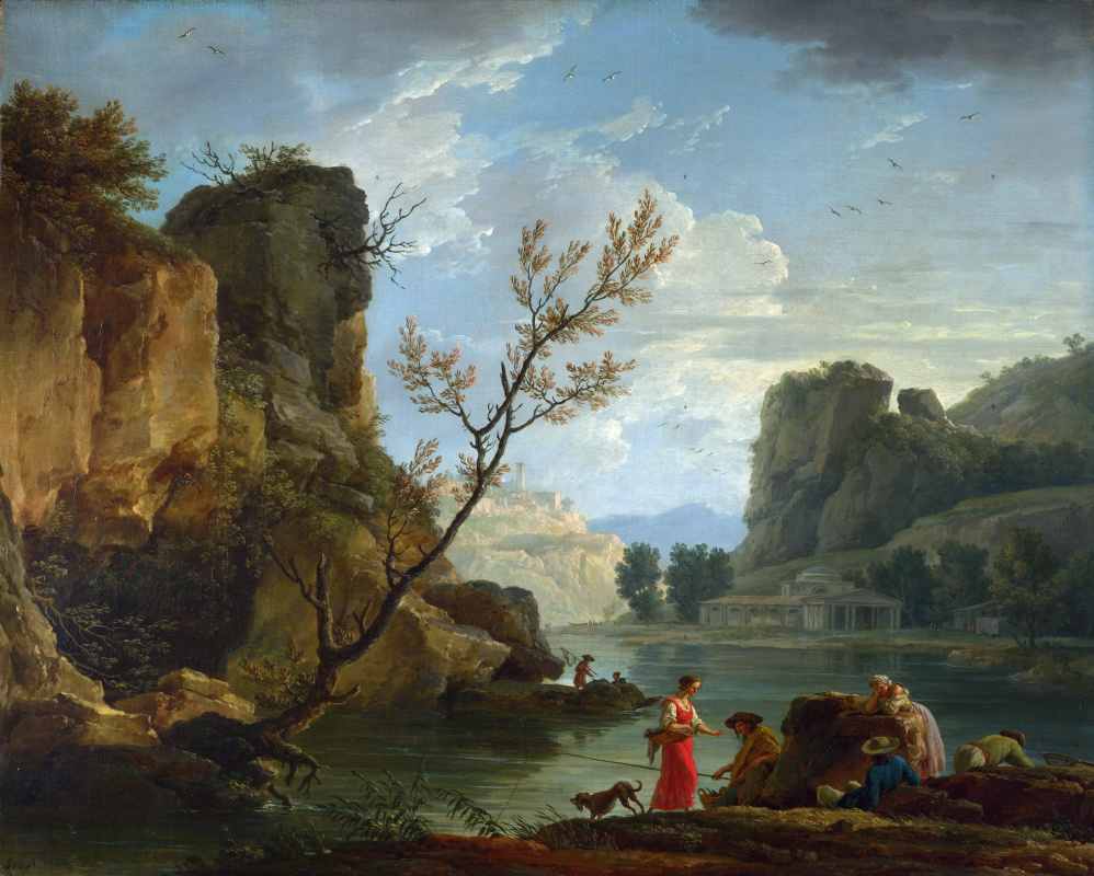 Клод Жозеф Верне. Река с рыбаками
