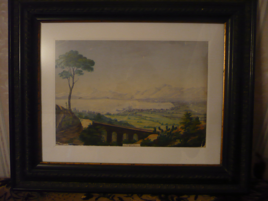 Неизвестный художник. Вид Палермо с горы Сан Пелегрино.  В рамке.