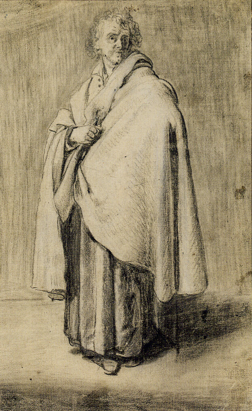 Ян Ливенс. Стоящий мужчина в драпировке. Рисунок для изображения святого Петра