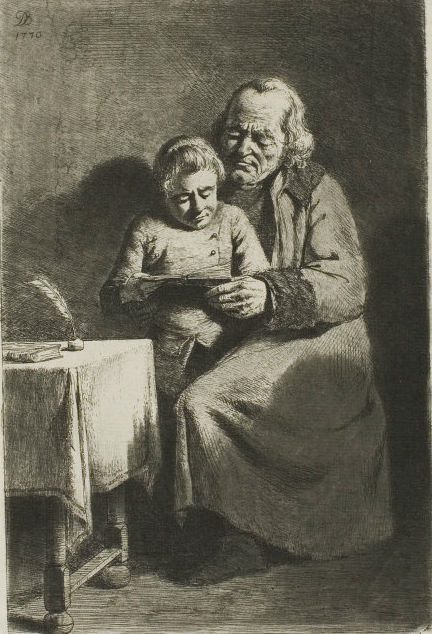 Жан-Жак де Буассье. Пожилой мужчина и мальчик читают книгу